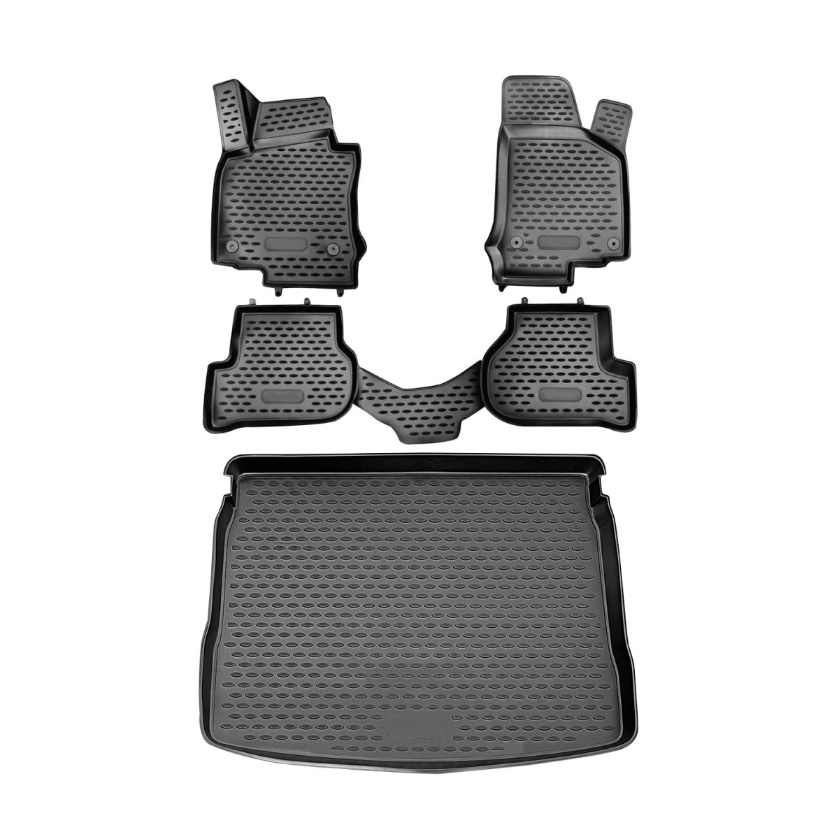 Volkswagen Golf 3D Floor-Trunk Mats - Omac - Black - '08-'12